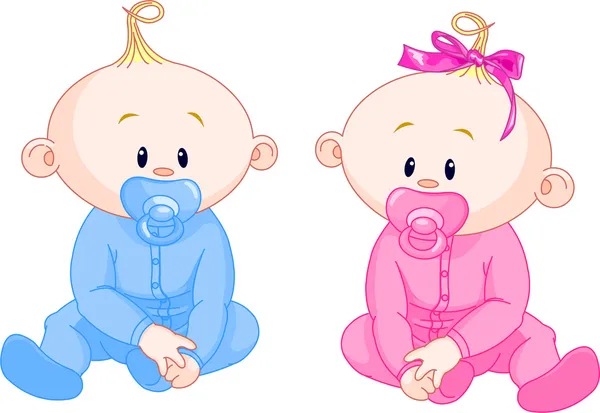 İki bebek — Stok Vektör