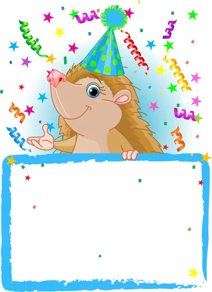Baby Hedgehog Birthday — Stock Vector
