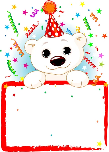 Niedźwiedź polarny kabina urodziny — Wektor stockowy