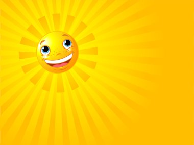 Happy Smiling Sun Summer Background clipart