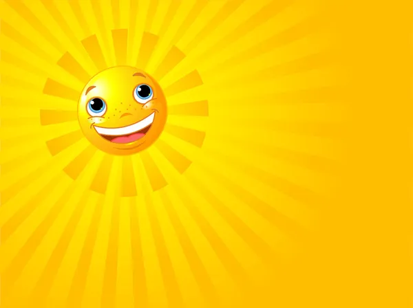 Feliz sonriente sol verano fondo — Vector de stock
