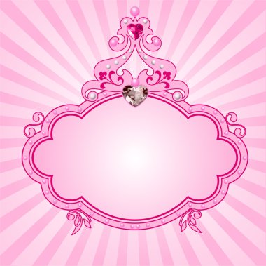 Princess pink frame clipart