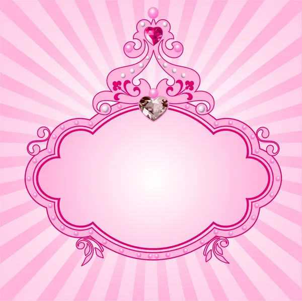 Princess roze frame — Stockvector