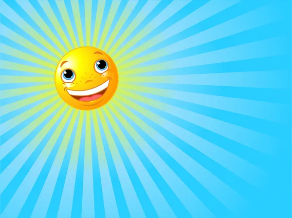 Happy Smiling Sun Summer Background — Stock Vector