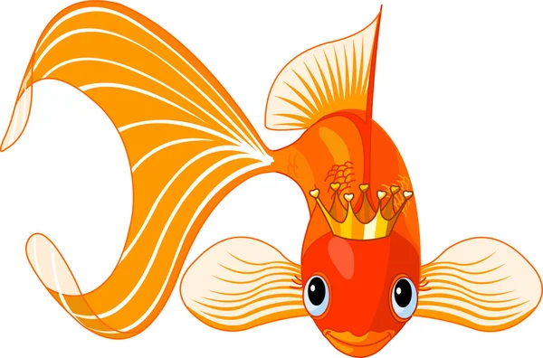Cartoon Regina dei pesci rossi — Vettoriale Stock