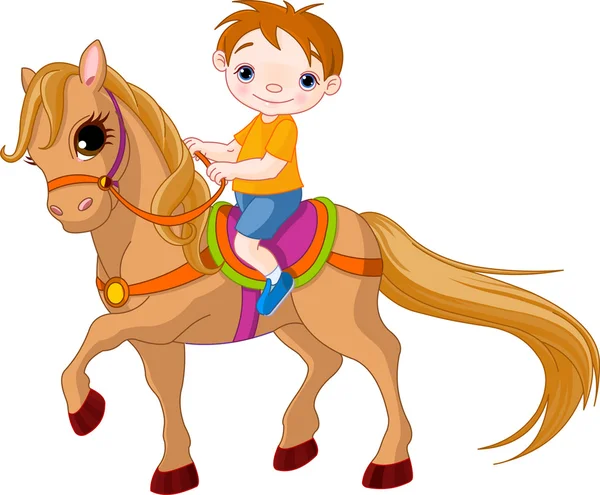 Niño a caballo — Archivo Imágenes Vectoriales