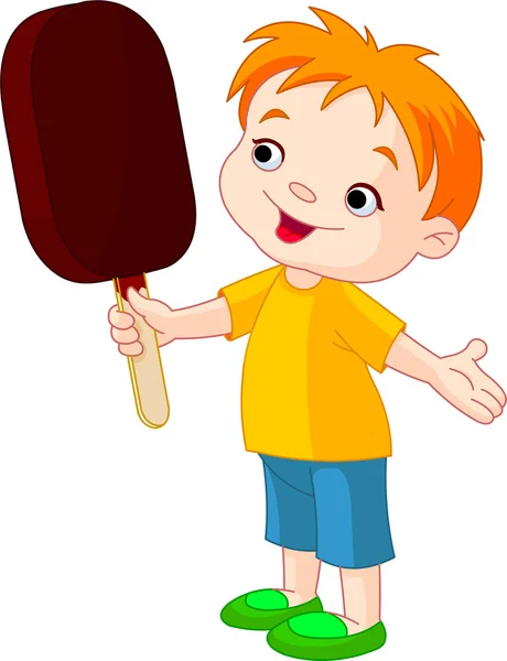 Chlapec se zmrzlinou — Stockový vektor