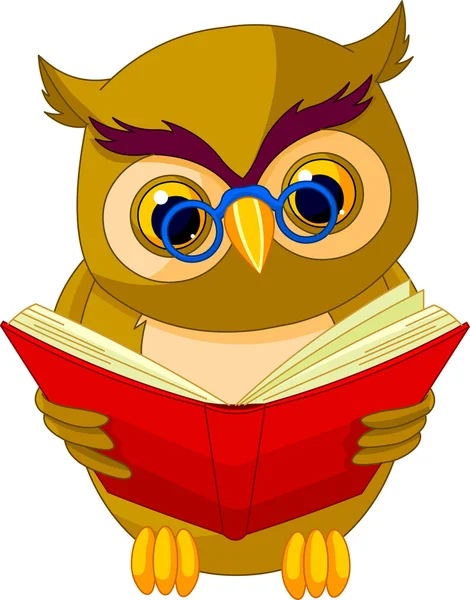 Wise Owl Cartoon — Stock Vector