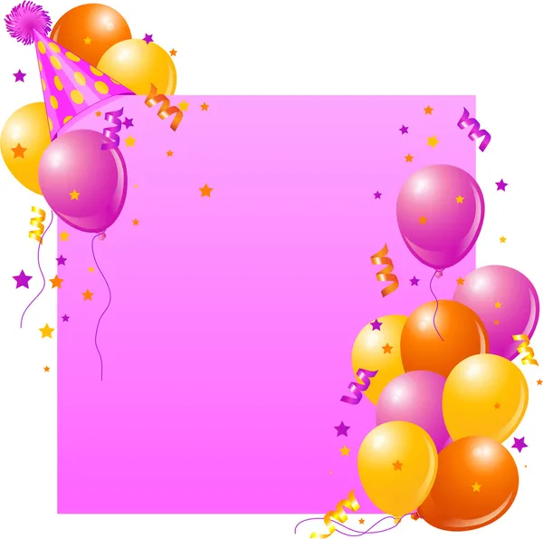 Roze verjaardagskaart — Stockvector