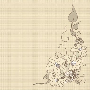 Flowers on canvas clipart