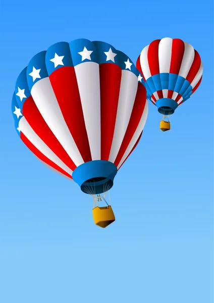 Hete lucht ballonnen van 4 juli achtergrond — Stockvector