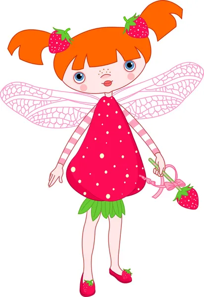 Strawberry fairy — Stock Vector