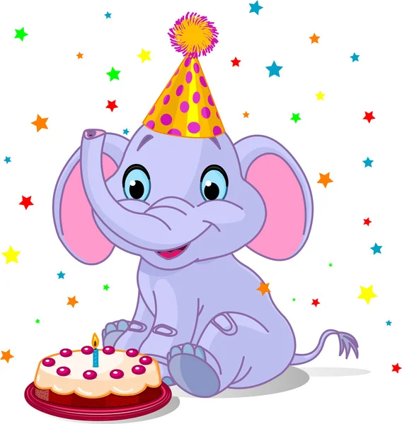 День рождения слоненка — стоковый вектор