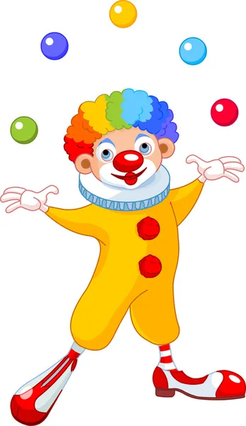 Jonglering clown — Stock vektor