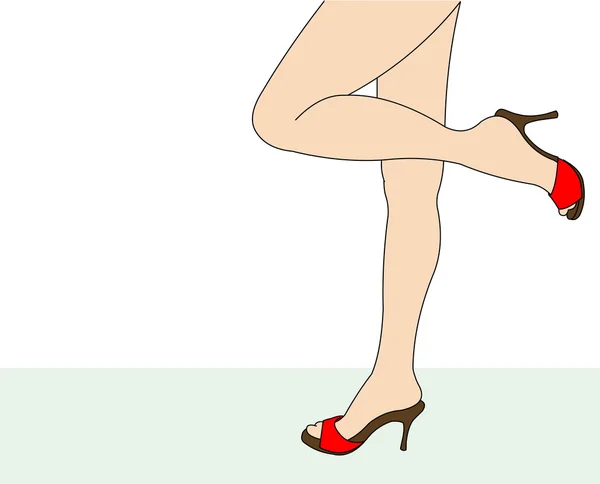 Bei piedi femminili — Vettoriale Stock
