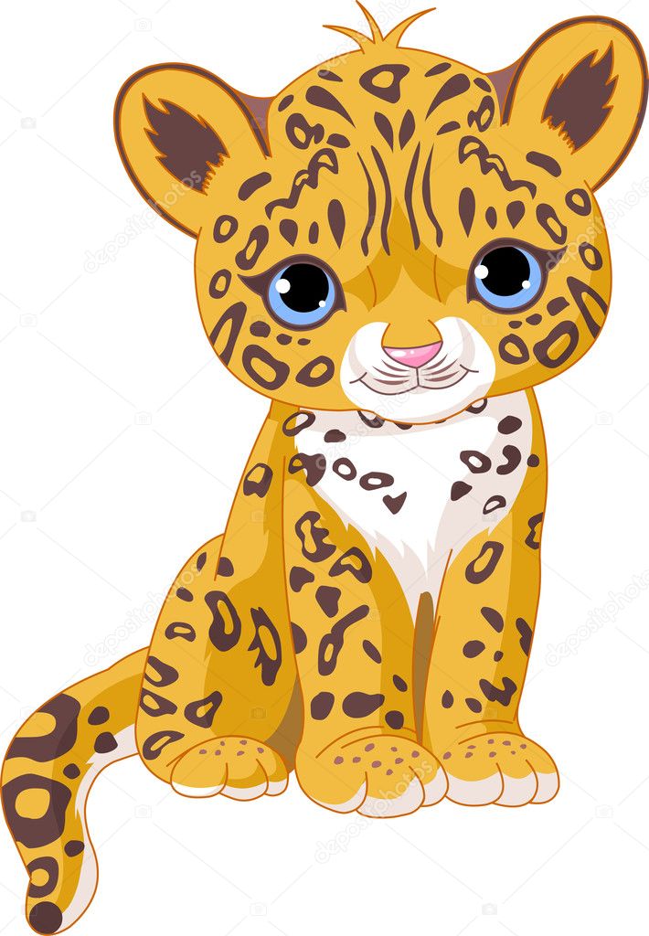 Cute Jaguar Cub — Stock Vector © Dazdraperma #3417627