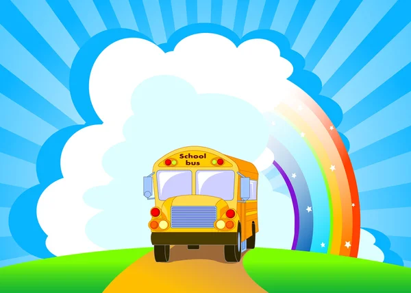 Yellow School Bus background — Stock Vector