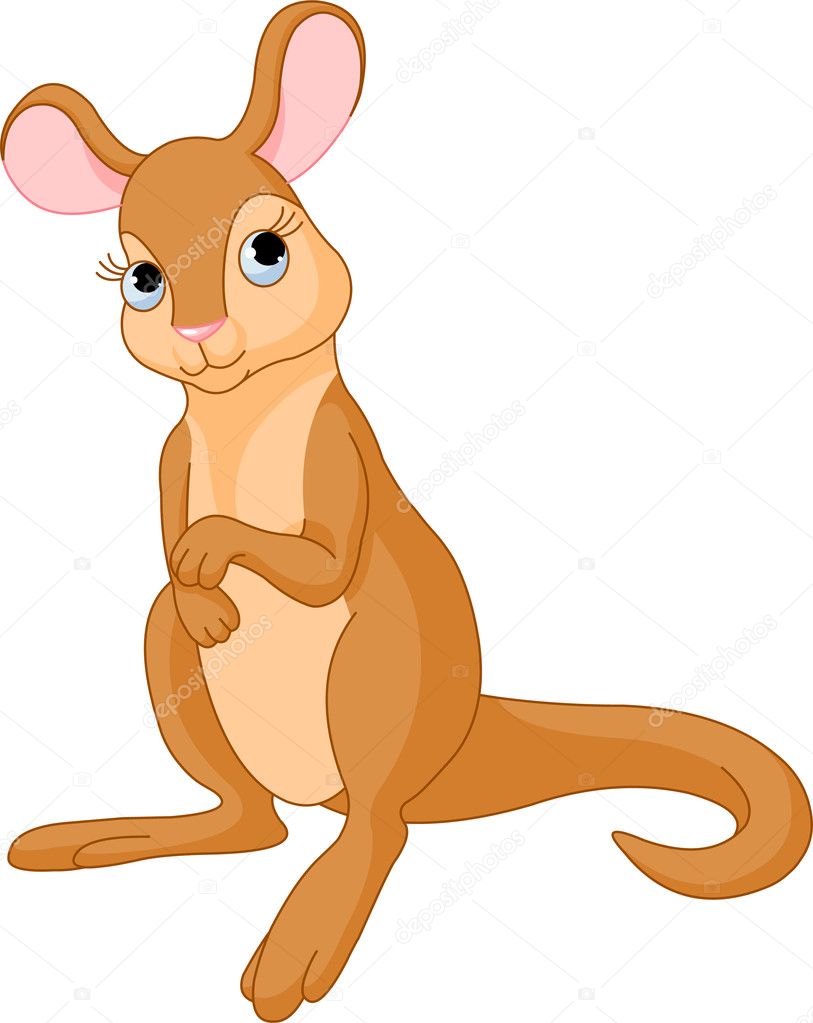 kangaroo with baby clipart