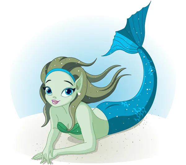 Sirène fille sous la mer — Image vectorielle