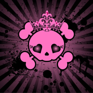 Cute Skull with crown clipart