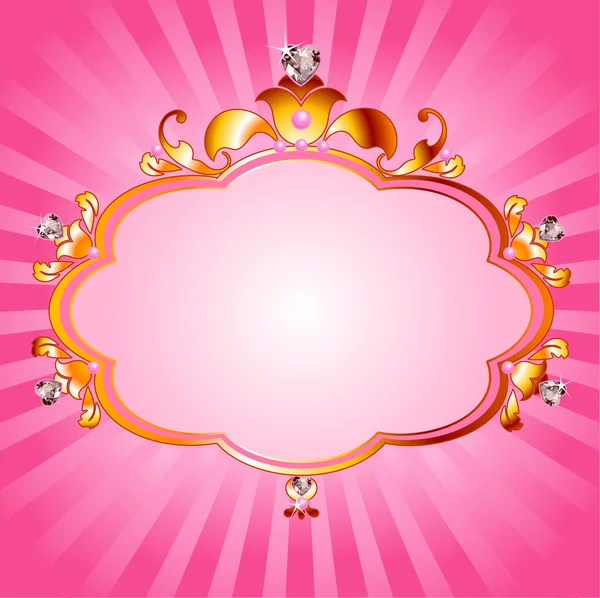 Princesa moldura rosa — Vetor de Stock