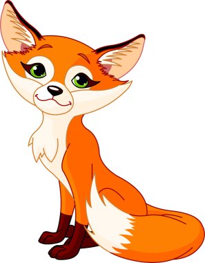 Cute cartoon fox clipart