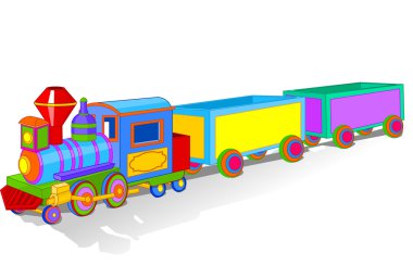 Colorful toy train clipart