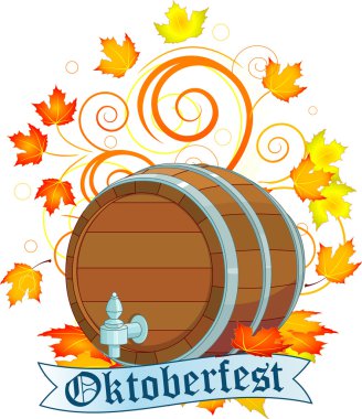 Oktoberfest design with keg clipart