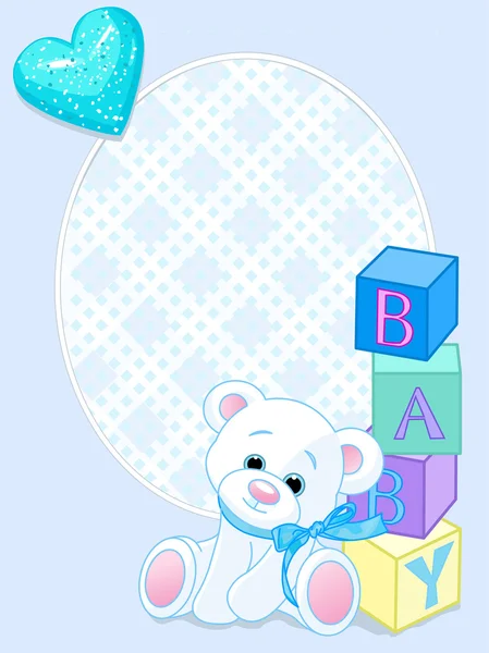 Carte d'arrivée bébé bleue — Image vectorielle