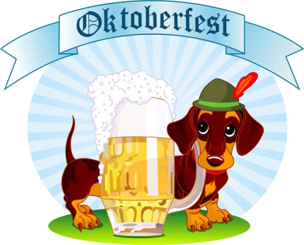 Oktoberfest cão — Vetor de Stock