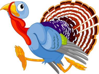 Running Cartoon Turkey clipart