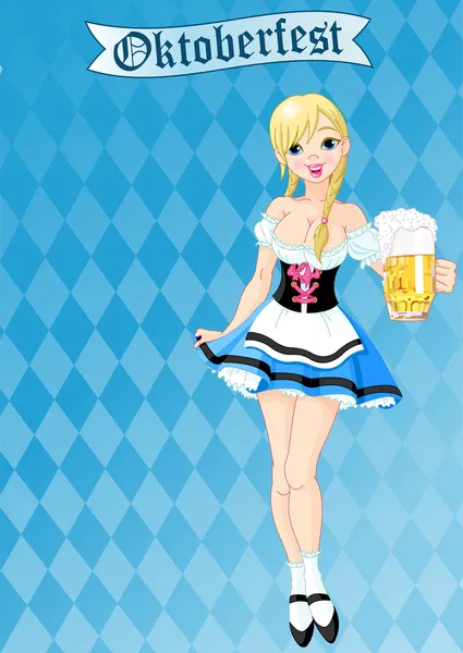 慕尼黑啤酒节的女孩 — 图库矢量图片