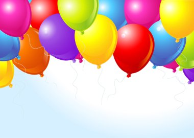 Colorful balloons flying up clipart