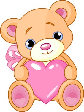 Bear with heart clipart