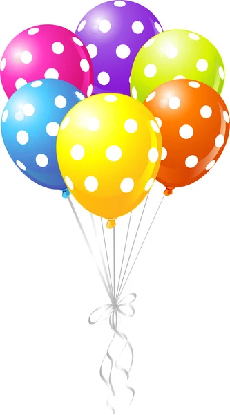 Kleurrijke gestippelde ballonnen — Stockvector