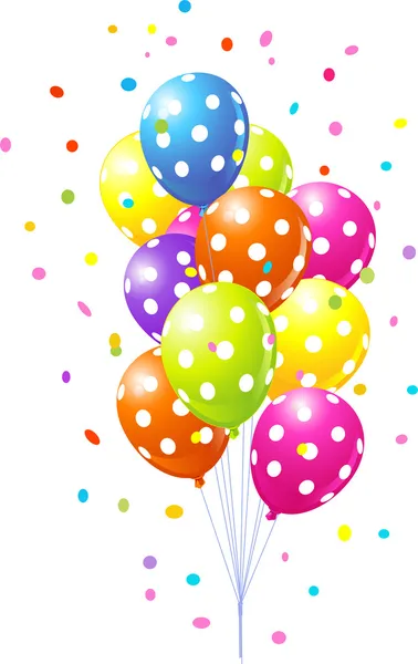 Massa färgglada ballonger — Stock vektor