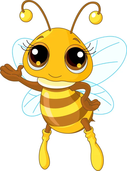 Roztomilé včelí zobrazení — Stockový vektor