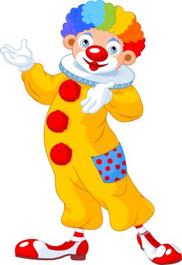 Funny Clown presenting clipart
