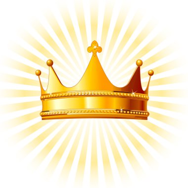 Golden crown on glowing background clipart