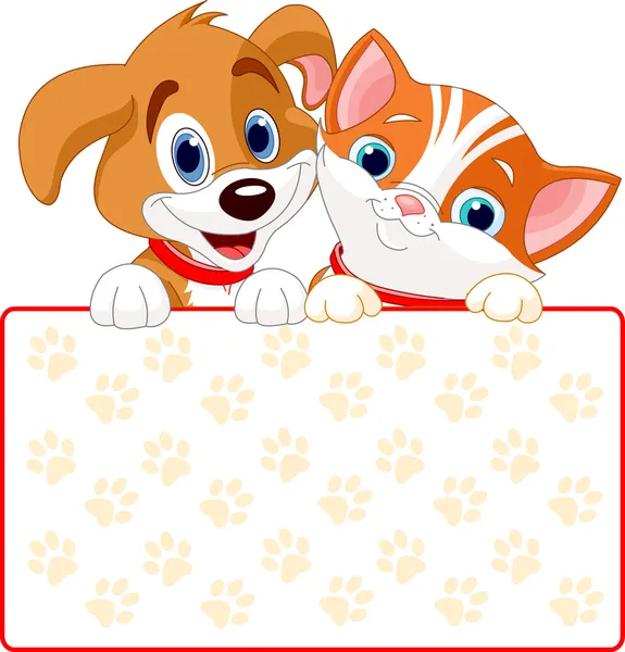 Znak kočka a pes — Stockový vektor
