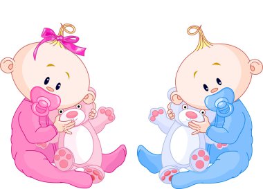 Twin Babies clipart