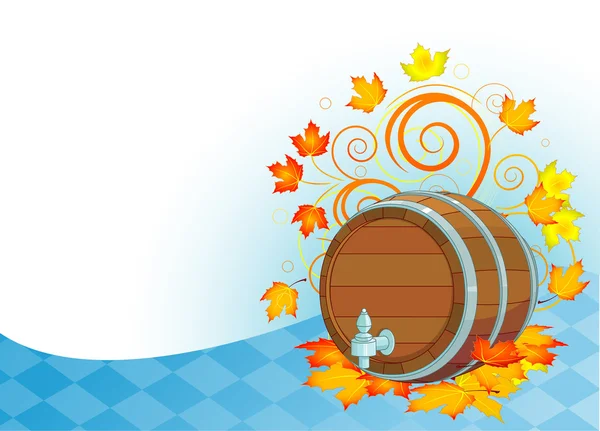 Diseño Oktoberfest con barril — Archivo Imágenes Vectoriales