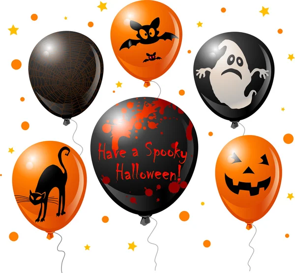 Conjunto de balões de Halloween — Vetor de Stock