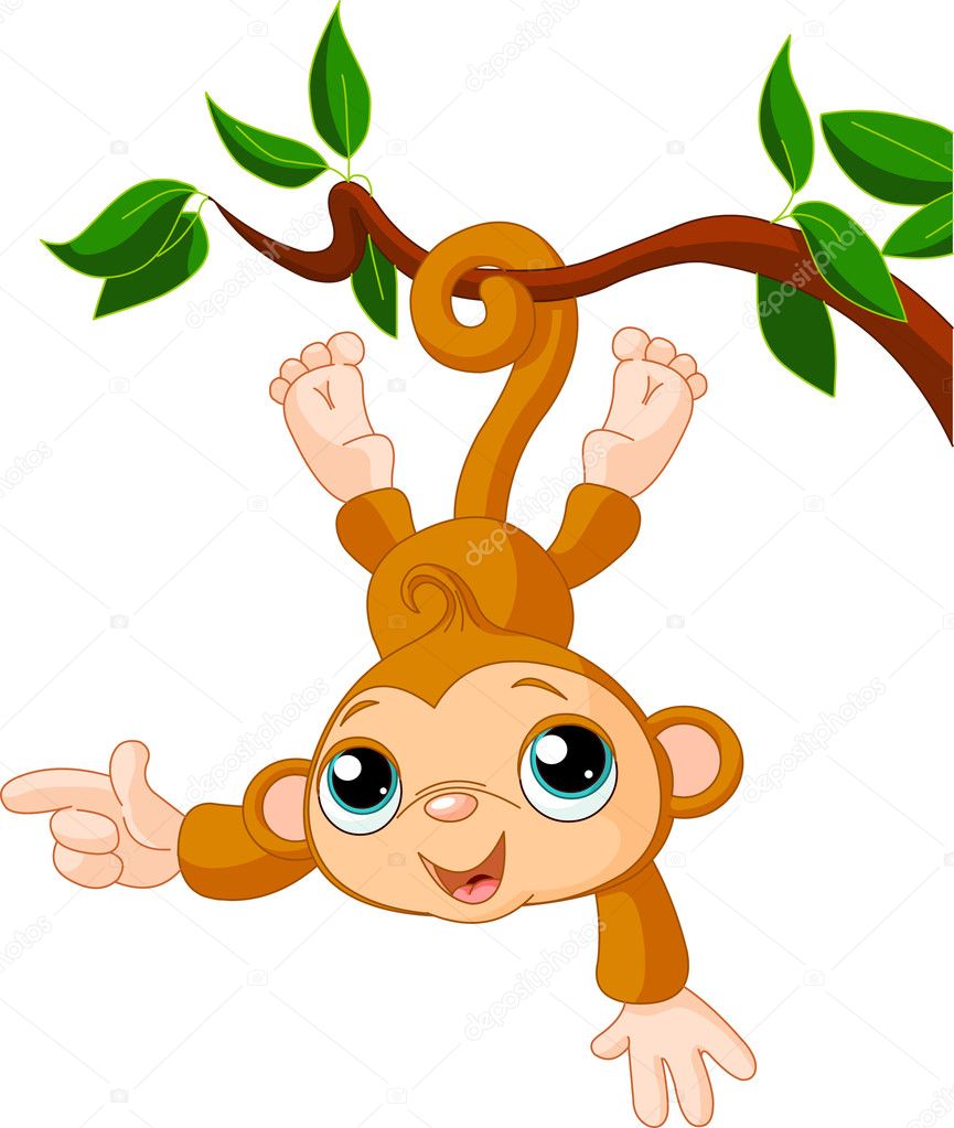 Baby Monkey Vector Art Stock Images Depositphotos