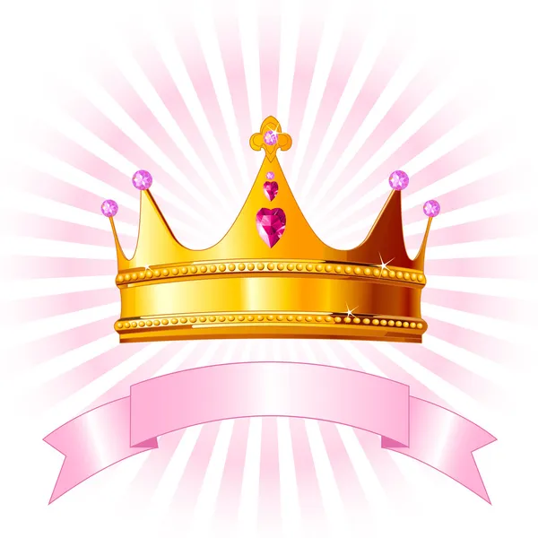 Carte couronne princesse — Image vectorielle