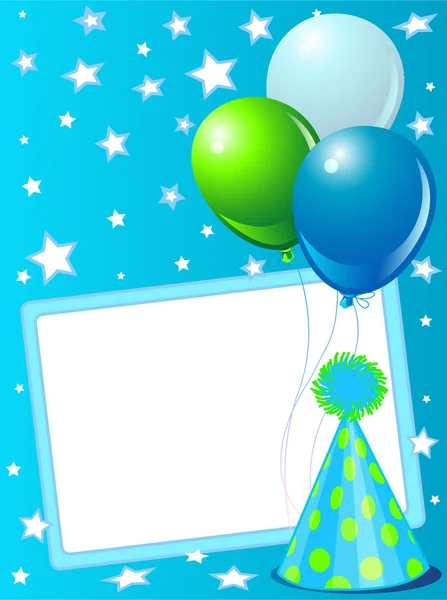 Blå födelsedagskort — Stock vektor