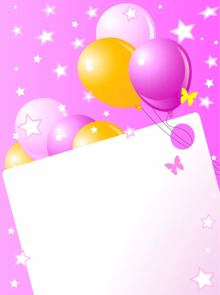 Κάρτα γενεθλίων ροζ — Διανυσματικό Αρχείο