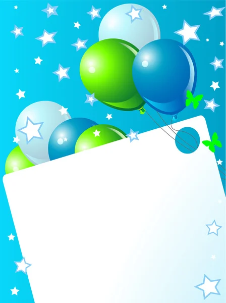 Κάρτα γενεθλίων μπλε — Διανυσματικό Αρχείο