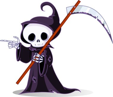 Cartoon grim reaper pointing clipart