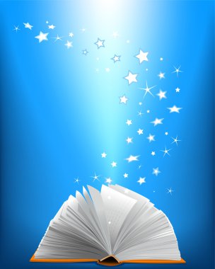 An opened magic book clipart